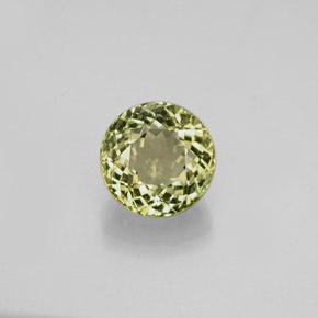1.10캐럿 천연 노란빛 그린 투르말린, 라운드 컷, 6.32 mm, VVS