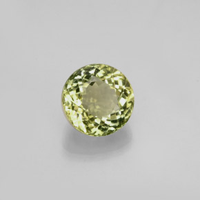 1.10캐럿 천연 노란빛 그린 투르말린, 라운드 컷, 6.32 mm, VVS
