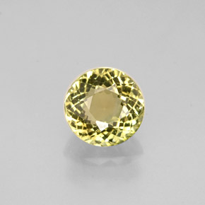 0.89캐럿 천연 노란빛 그린 투르말린, 라운드 컷, 5.98 mm, VVS