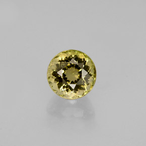 0.82캐럿 천연 녹빛 골든 투르말린, 라운드 컷, 5.44 mm, VVS