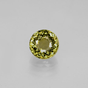 0.77캐럿 천연 녹빛 골든 투르말린, 라운드 컷, 5.61 mm, VVS