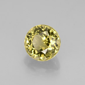 0.98캐럿 천연 녹빛 골든 투르말린, 라운드 컷, 5.89 mm, VVS-VS