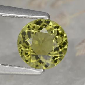 0.72캐럿 천연 녹빛 골든 투르말린, 라운드 컷, 5.67 mm, VVS-VS