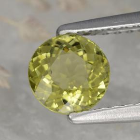 0.72캐럿 천연 녹빛 골든 투르말린, 라운드 컷, 5.67 mm, VVS-VS