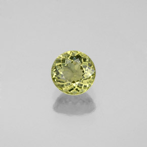 0.58캐럿 천연 노란빛 그린 투르말린, 라운드 컷, 5.19 mm, VS