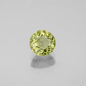 0.58캐럿 천연 노란빛 그린 투르말린, 라운드 컷, 5.19 mm, VS