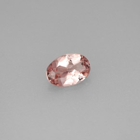 0.64캐럿 천연 로즈 투르말린, 타원형 컷, 7×4.9 mm, VVS-VS