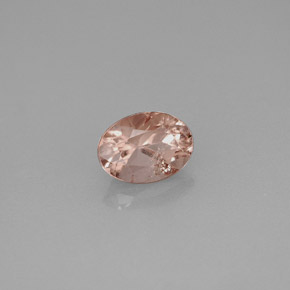 0.89캐럿 천연 로즈 투르말린, 타원형 컷, 7×5 mm, VS