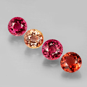 캐럿 천연 멀티컬러 투르말린 보석, 라운드 컷, 5.30 mm, VVS-VS