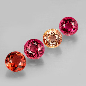 캐럿 천연 멀티컬러 투르말린 보석, 라운드 컷, 5.30 mm, VVS-VS
