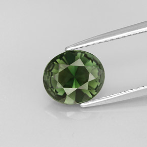1.76캐럿 천연 그린 투르말린, 타원형 컷, 8.8×7.6 mm, VVS