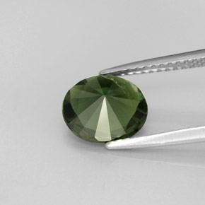 1.76캐럿 천연 그린 투르말린, 타원형 컷, 8.8×7.6 mm, VVS