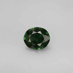 1.09캐럿 천연 그린 투르말린, 타원형 컷, 7.7×6.6 mm, VVS-VS