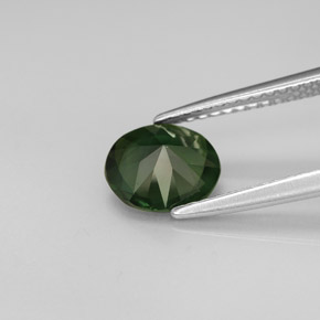 1.09캐럿 천연 그린 투르말린, 타원형 컷, 7.7×6.6 mm, VVS-VS
