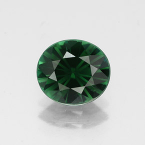 1.27캐럿 천연 그린 투르말린, 타원형 컷, 7.7×6.9 mm, VVS-VS