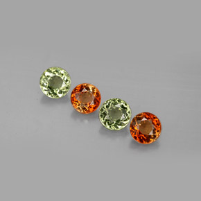 캐럿 천연 멀티컬러 투르말린 보석, 라운드 컷, 4.65 mm, VVS-VS