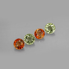 캐럿 천연 멀티컬러 투르말린 보석, 라운드 컷, 4.65 mm, VVS-VS