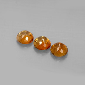캐럿 천연 옐로우 오렌지 투르말린 보석, 라운드 컷, 4.68 mm, VVS-VS