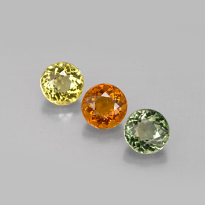 캐럿 천연 멀티컬러 투르말린 보석, 라운드 컷, 4.91 mm, VVS-VS