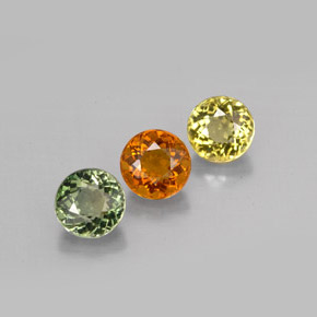 캐럿 천연 멀티컬러 투르말린 보석, 라운드 컷, 4.91 mm, VVS-VS