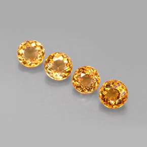 캐럿 천연 오렌지 투르말린 보석, 라운드 컷, 4.40 mm, VVS-VS