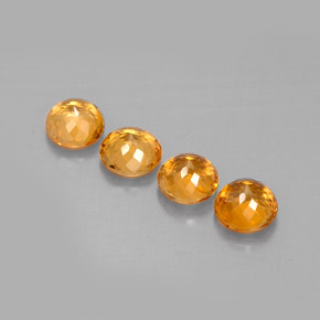 캐럿 천연 오렌지 투르말린 보석, 라운드 컷, 4.40 mm, VVS-VS