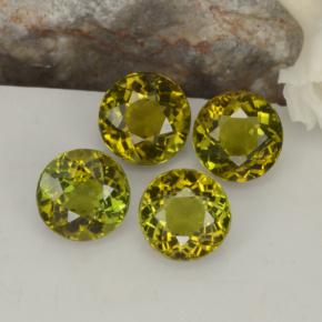 1.74캐럿 천연 골든 그린 투르말린 보석, 라운드 컷, 4.71 mm, VVS-VS