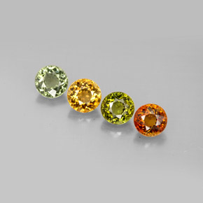 캐럿 천연 멀티컬러 투르말린 보석, 라운드 컷, 4.57 mm, VVS-VS