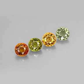 캐럿 천연 멀티컬러 투르말린 보석, 라운드 컷, 4.57 mm, VVS-VS