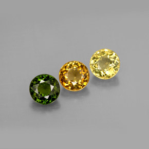 캐럿 천연 멀티컬러 투르말린 보석, 라운드 컷, 4.69 mm, VVS-VS