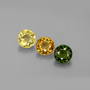 캐럿 천연 멀티컬러 투르말린 보석, 라운드 컷, 4.69 mm, VVS-VS