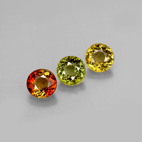 캐럿 천연 멀티컬러 투르말린 보석, 라운드 컷, 4.74 mm, VVS-VS