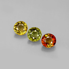 캐럿 천연 멀티컬러 투르말린 보석, 라운드 컷, 4.74 mm, VVS-VS