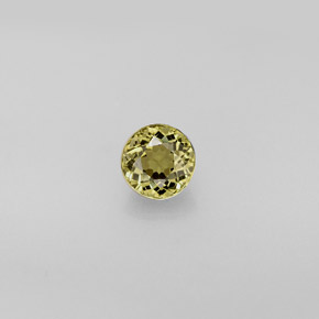 0.73캐럿 천연 골든 그린 투르말린, 라운드 컷, 5.44 mm, VVS