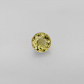 0.73캐럿 천연 골든 그린 투르말린, 라운드 컷, 5.44 mm, VVS