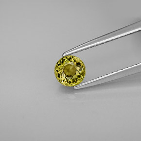0.57캐럿 천연 골든 그린 투르말린, 라운드 컷, 4.99 mm, VVS-VS