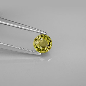 0.57캐럿 천연 골든 그린 투르말린, 라운드 컷, 4.99 mm, VVS-VS