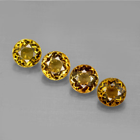 캐럿 천연 골든 옐로우 투르말린 보석, 라운드 컷, 4.78 mm, VVS-VS
