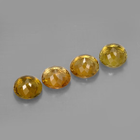 캐럿 천연 골든 옐로우 투르말린 보석, 라운드 컷, 4.78 mm, VVS-VS