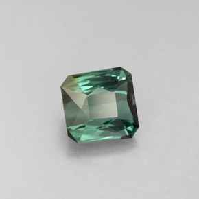 1.45캐럿 천연 푸르스름한 그린 투르말린, 에메랄드 컷, 6.3×6.3 mm, VVS-VS