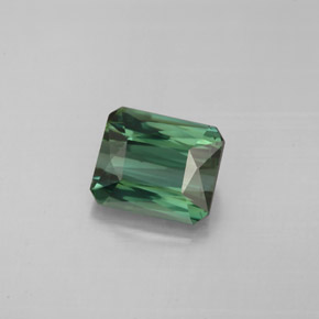 1.93캐럿 천연 푸르스름한 그린 투르말린, 에메랄드 컷, 7.8×6.5 mm, VS-SI