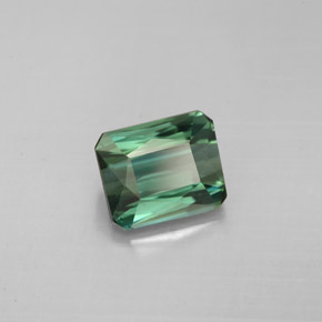 1.93캐럿 천연 푸르스름한 그린 투르말린, 에메랄드 컷, 7.8×6.5 mm, VS-SI