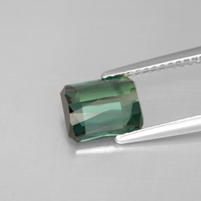 1.93캐럿 천연 푸르스름한 그린 투르말린, 에메랄드 컷, 7.8×6.5 mm, VS-SI
