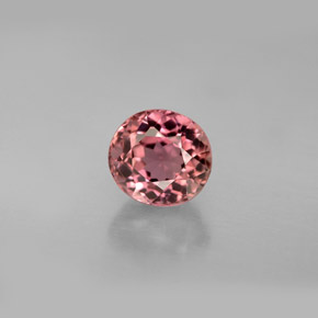 1.39캐럿 천연 핑크 로즈 투르말린, 타원형 컷, 6.7×6.2 mm, VS