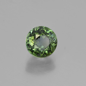 1.11캐럿 천연 그린 투르말린, 라운드 컷, 5.94 mm, VS
