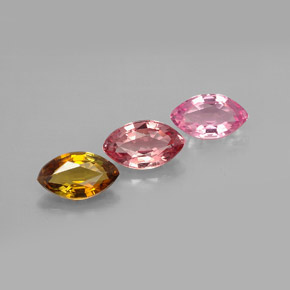 1.96캐럿 천연 멀티컬러 투르말린 보석, 마퀴즈, 7.7×4.6 mm, VVS-VS