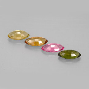 캐럿 천연 멀티컬러 투르말린 보석, 마퀴즈, 6.8×3.9 mm, VVS-VS