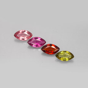 캐럿 천연 멀티컬러 투르말린 보석, 마퀴즈, 7.1×4 mm, VVS-VS