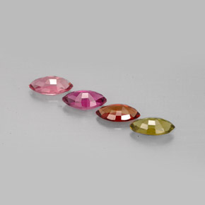 캐럿 천연 멀티컬러 투르말린 보석, 마퀴즈, 7.1×4 mm, VVS-VS