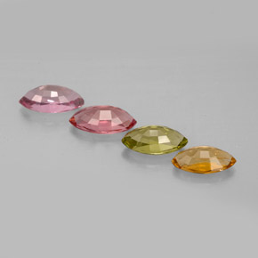캐럿 천연 멀티컬러 투르말린 보석, 마퀴즈, 6.9×3.9 mm, VVS-VS